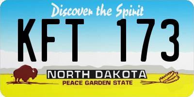 ND license plate KFT173