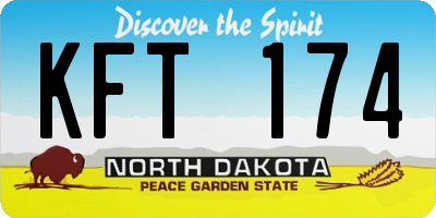 ND license plate KFT174