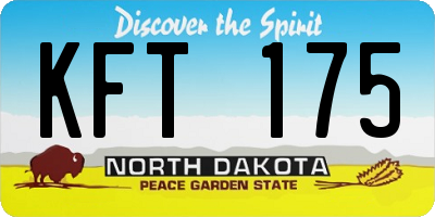 ND license plate KFT175
