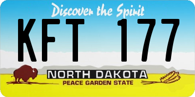 ND license plate KFT177
