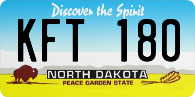 ND license plate KFT180