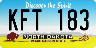 ND license plate KFT183