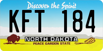 ND license plate KFT184