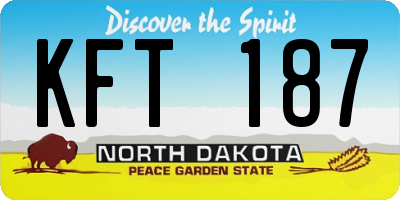 ND license plate KFT187