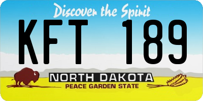 ND license plate KFT189