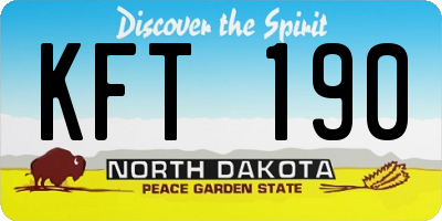 ND license plate KFT190