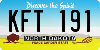 ND license plate KFT191