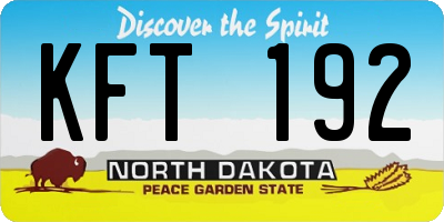 ND license plate KFT192