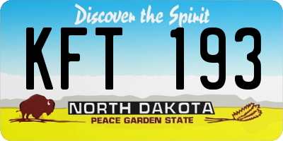 ND license plate KFT193