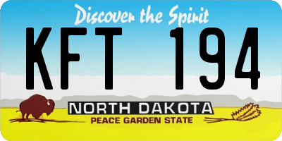 ND license plate KFT194