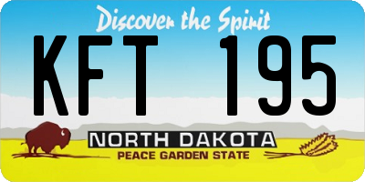 ND license plate KFT195