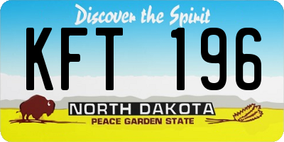 ND license plate KFT196