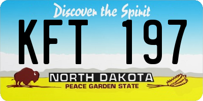 ND license plate KFT197