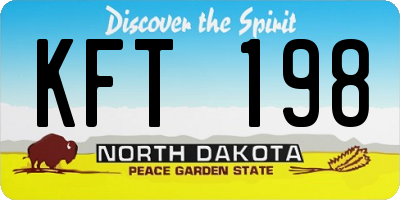 ND license plate KFT198