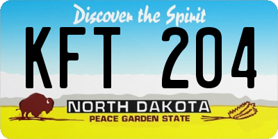 ND license plate KFT204