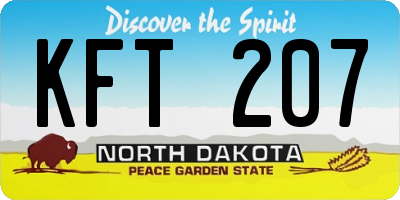 ND license plate KFT207