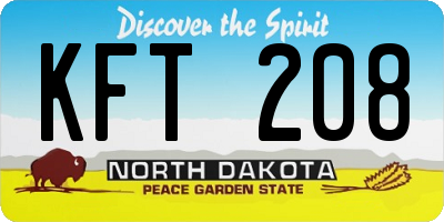 ND license plate KFT208