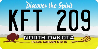 ND license plate KFT209