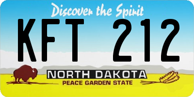 ND license plate KFT212