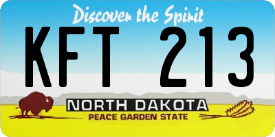 ND license plate KFT213