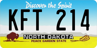 ND license plate KFT214
