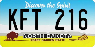 ND license plate KFT216