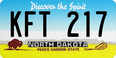 ND license plate KFT217