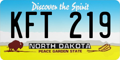 ND license plate KFT219