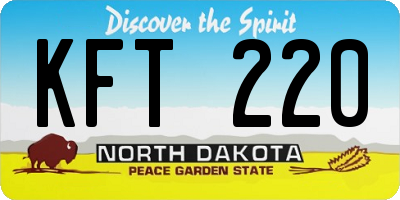 ND license plate KFT220