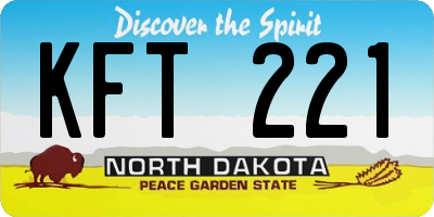 ND license plate KFT221