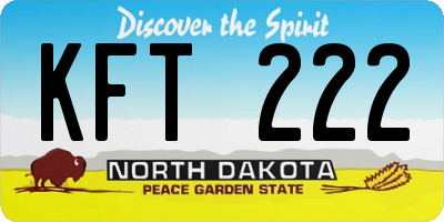 ND license plate KFT222