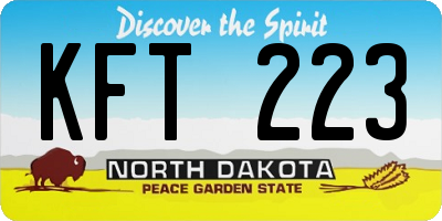 ND license plate KFT223