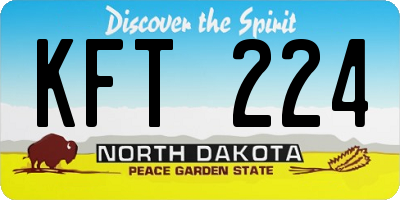 ND license plate KFT224