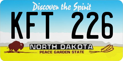 ND license plate KFT226