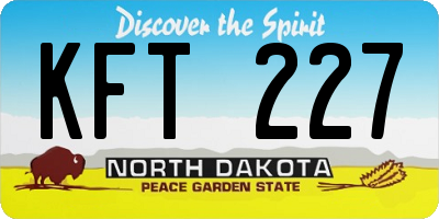 ND license plate KFT227