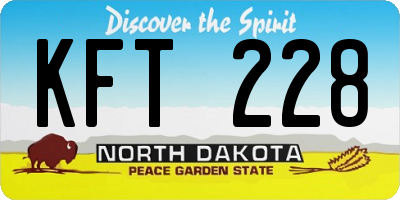 ND license plate KFT228