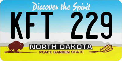ND license plate KFT229