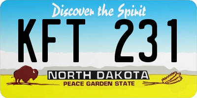 ND license plate KFT231