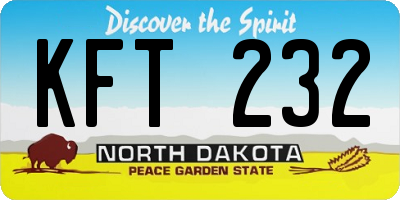 ND license plate KFT232