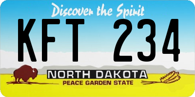 ND license plate KFT234