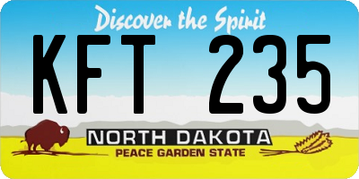 ND license plate KFT235