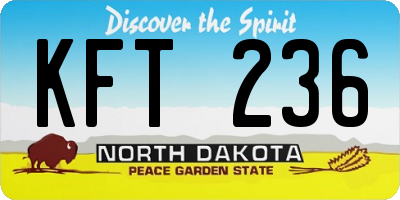 ND license plate KFT236
