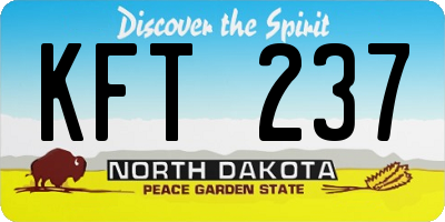 ND license plate KFT237