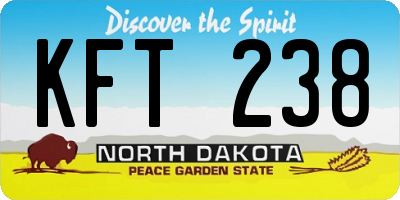 ND license plate KFT238