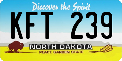ND license plate KFT239