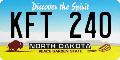 ND license plate KFT240