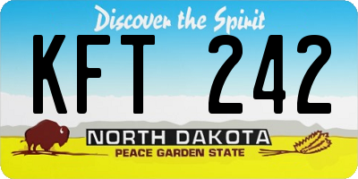 ND license plate KFT242