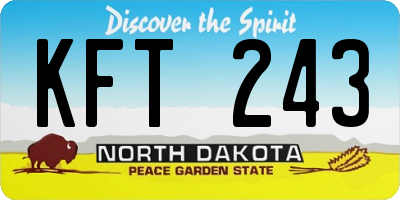 ND license plate KFT243