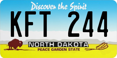 ND license plate KFT244
