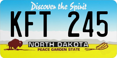 ND license plate KFT245